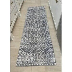 New Moroccan 2'6"x8' Washable Kitchen Runner Rug with Rubber Backing